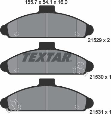 Textar 2152901 - Bremžu uzliku kompl., Disku bremzes adetalas.lv