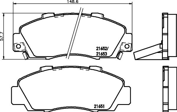 Textar 2165104 - Bremžu uzliku kompl., Disku bremzes adetalas.lv