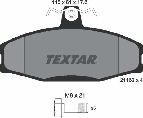 Textar 2166201 - Bremžu uzliku kompl., Disku bremzes adetalas.lv