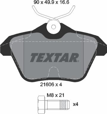 Textar 2160601 - Bremžu uzliku kompl., Disku bremzes adetalas.lv