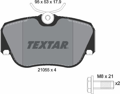 Textar 2105503 - Bremžu uzliku kompl., Disku bremzes adetalas.lv