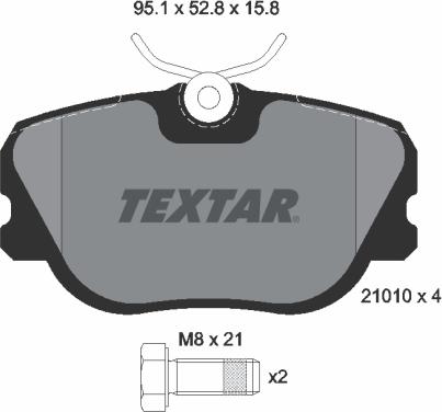 Textar 2101003 - Bremžu uzliku kompl., Disku bremzes adetalas.lv