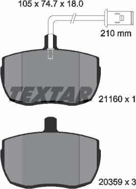 Textar 2116002 - Bremžu uzliku kompl., Disku bremzes adetalas.lv