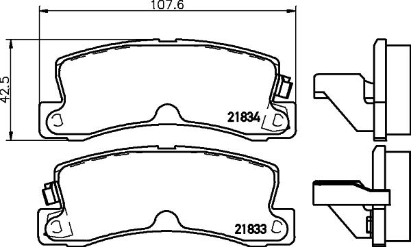 Textar 2183304 - Bremžu uzliku kompl., Disku bremzes adetalas.lv