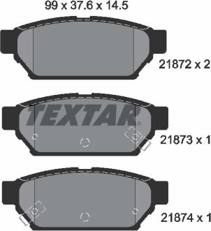 Textar 2187202 - Bremžu uzliku kompl., Disku bremzes adetalas.lv