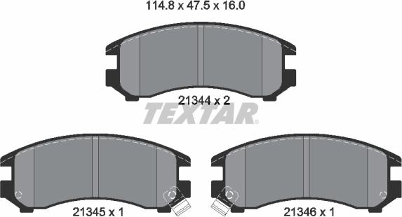 Textar 2134401 - Bremžu uzliku kompl., Disku bremzes adetalas.lv