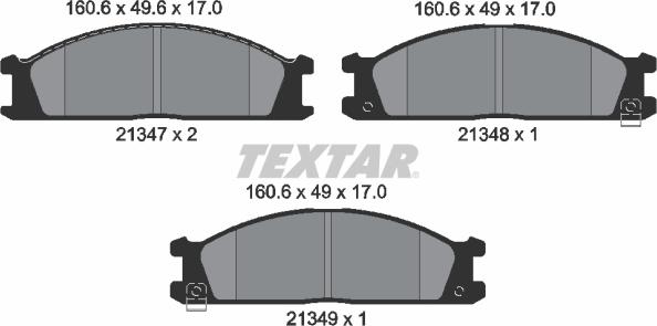 Textar 2134702 - Bremžu uzliku kompl., Disku bremzes adetalas.lv