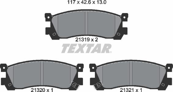 Textar 2131901 - Bremžu uzliku kompl., Disku bremzes adetalas.lv