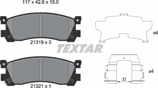 Textar 2131903 - Bremžu uzliku kompl., Disku bremzes adetalas.lv