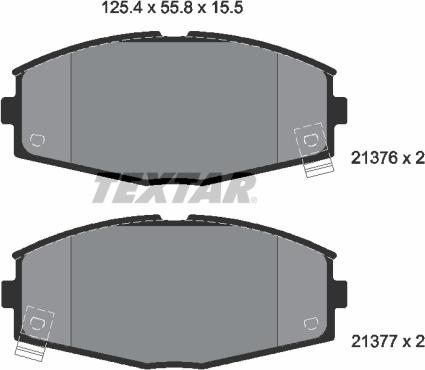 Textar 2137601 - Bremžu uzliku kompl., Disku bremzes adetalas.lv