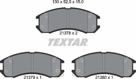 Textar 2137801 - Bremžu uzliku kompl., Disku bremzes adetalas.lv