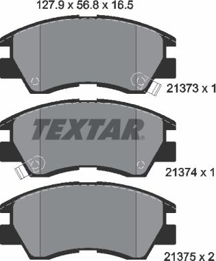 Textar 2137301 - Bremžu uzliku kompl., Disku bremzes adetalas.lv