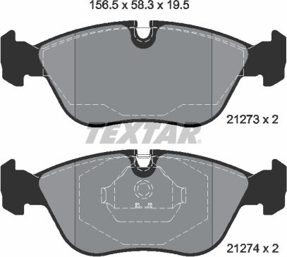 Textar 2127304 - Bremžu uzliku kompl., Disku bremzes adetalas.lv