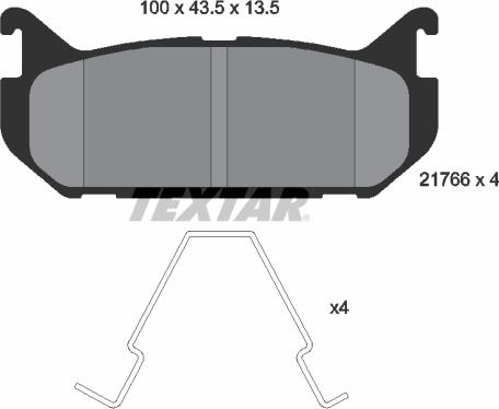 Textar 2176603 - Bremžu uzliku kompl., Disku bremzes adetalas.lv