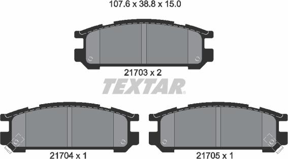 Textar 2170301 - Bremžu uzliku kompl., Disku bremzes adetalas.lv