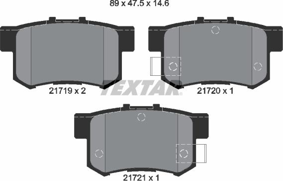 Textar 2171901 - Bremžu uzliku kompl., Disku bremzes adetalas.lv