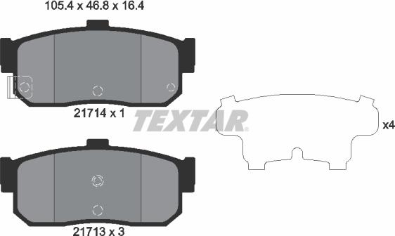 Textar 2171401 - Bremžu uzliku kompl., Disku bremzes adetalas.lv