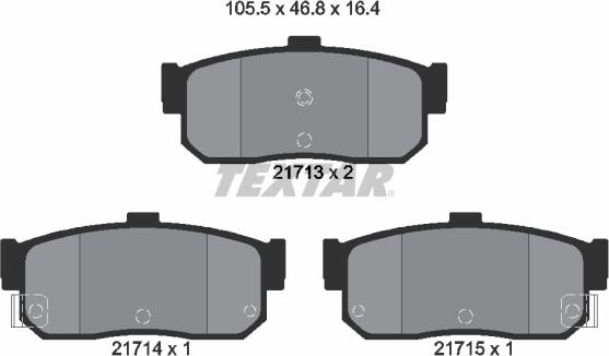 Textar 2171301 - Bremžu uzliku kompl., Disku bremzes adetalas.lv