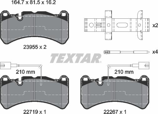 Textar 2395503 - Bremžu uzliku kompl., Disku bremzes adetalas.lv