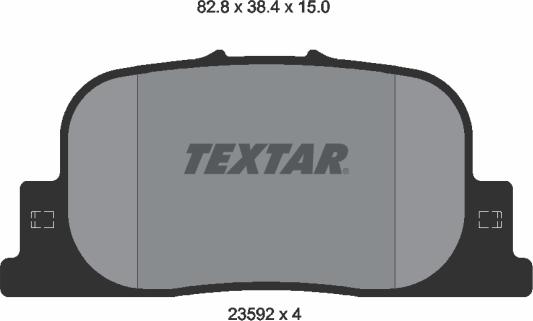 Textar 2359201 - Bremžu uzliku kompl., Disku bremzes adetalas.lv