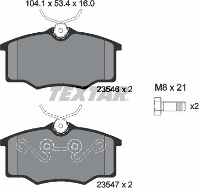 Textar 2354601 - Bremžu uzliku kompl., Disku bremzes adetalas.lv