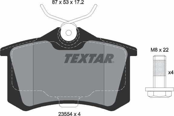 Textar 2355402 - Bremžu uzliku kompl., Disku bremzes adetalas.lv