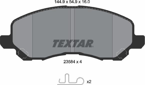 Textar 2358401 - Bremžu uzliku kompl., Disku bremzes adetalas.lv