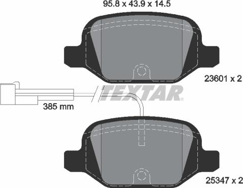 Textar 2360104 - Bremžu uzliku kompl., Disku bremzes adetalas.lv