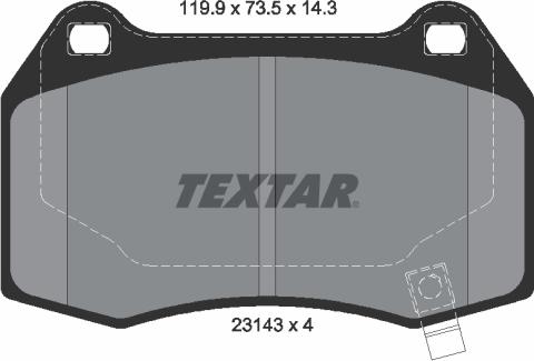 Textar 2314301 - Bremžu uzliku kompl., Disku bremzes adetalas.lv