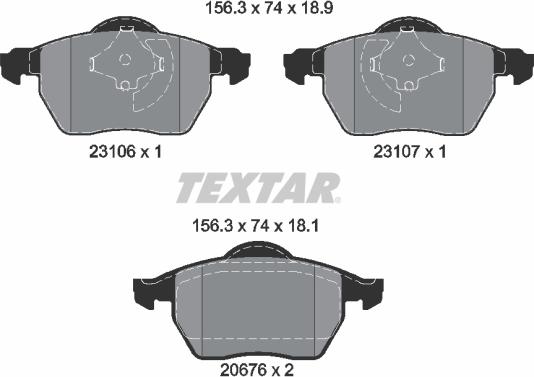 Textar 2310601 - Bremžu uzliku kompl., Disku bremzes adetalas.lv