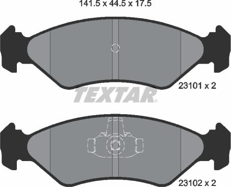 Textar 2310101 - Bremžu uzliku kompl., Disku bremzes adetalas.lv