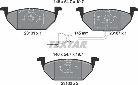 Textar 89005400 - Bremžu komplekts, Disku bremzes adetalas.lv