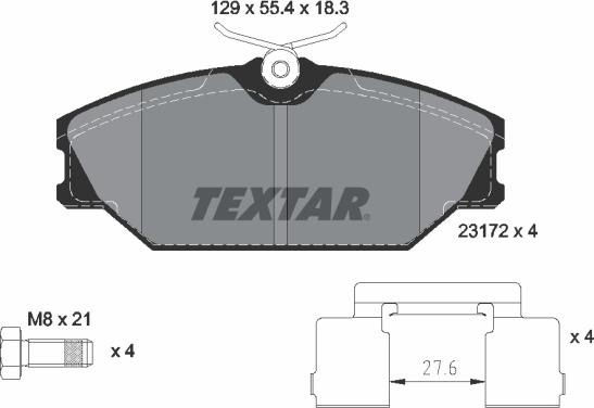 Textar 89013800 - Bremžu komplekts, Disku bremzes adetalas.lv