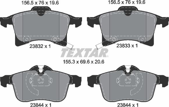 Textar 89008200 - Bremžu komplekts, Disku bremzes adetalas.lv