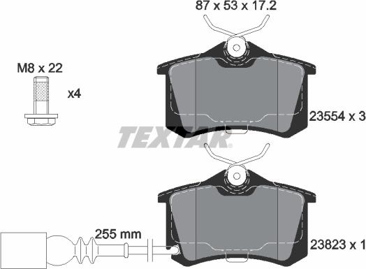 Textar 89016600 - Bremžu komplekts, Disku bremzes adetalas.lv