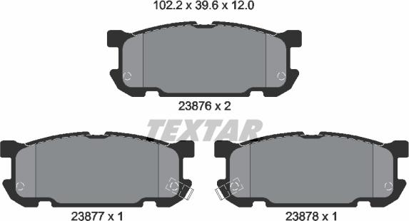 Textar 2387601 - Bremžu uzliku kompl., Disku bremzes adetalas.lv