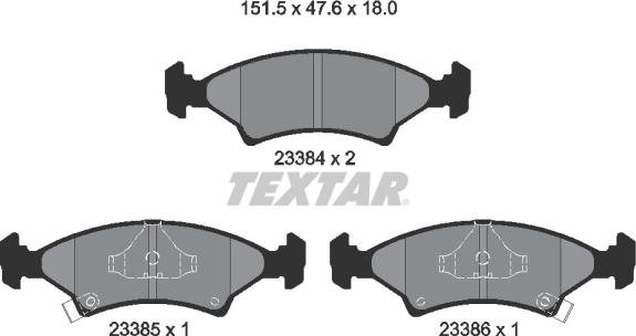 Textar 2338401 - Bremžu uzliku kompl., Disku bremzes adetalas.lv