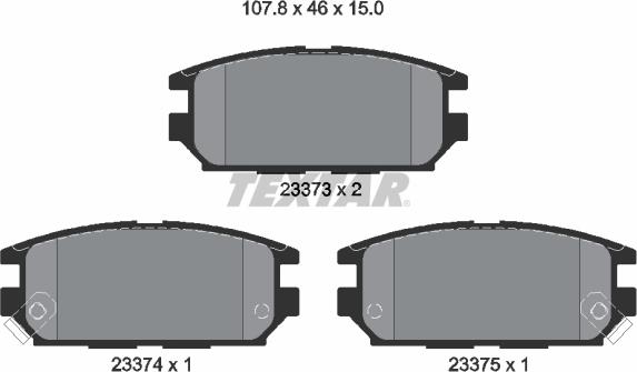 Textar 2337301 - Bremžu uzliku kompl., Disku bremzes adetalas.lv