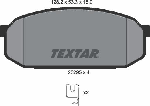 Textar 2329501 - Bremžu uzliku kompl., Disku bremzes adetalas.lv