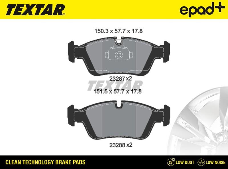 Textar 2328702CP - Bremžu uzliku kompl., Disku bremzes adetalas.lv