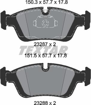 Textar 2328781 - Bremžu uzliku kompl., Disku bremzes adetalas.lv