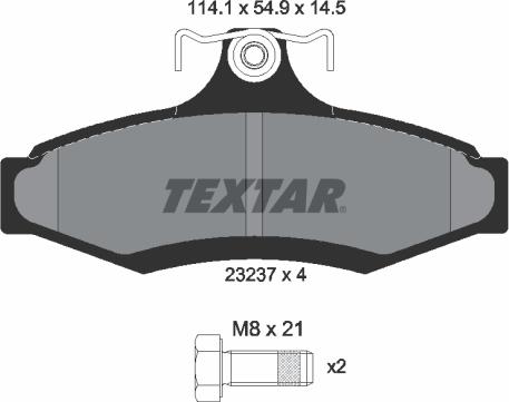 Textar 2323701 - Bremžu uzliku kompl., Disku bremzes adetalas.lv