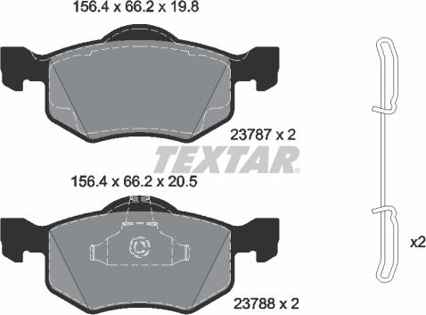 Textar 2378704 - Bremžu uzliku kompl., Disku bremzes adetalas.lv