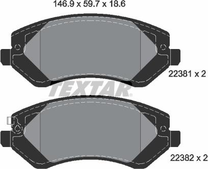 Textar 2238101 - Bremžu uzliku kompl., Disku bremzes adetalas.lv