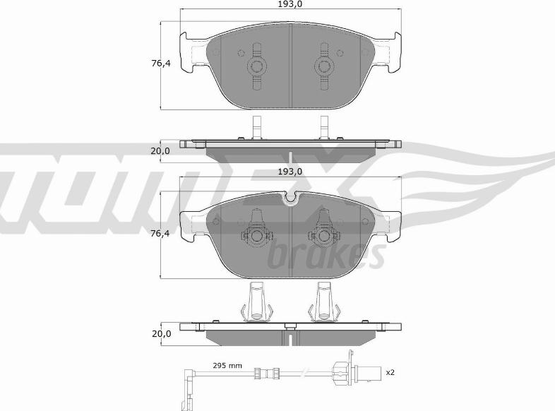 TOMEX brakes TX 19-40 - Bremžu uzliku kompl., Disku bremzes adetalas.lv