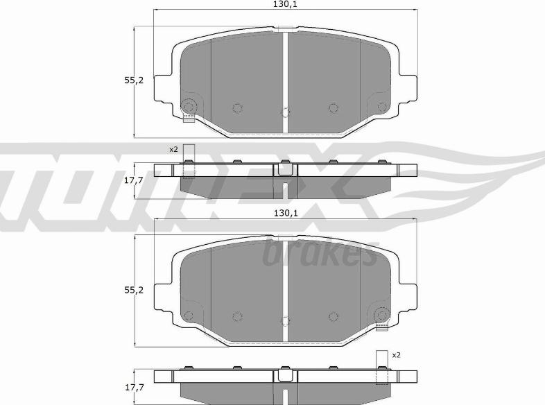 TOMEX brakes TX 19-05 - Bremžu uzliku kompl., Disku bremzes adetalas.lv