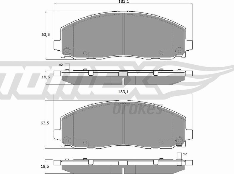 TOMEX brakes TX 19-19 - Bremžu uzliku kompl., Disku bremzes adetalas.lv