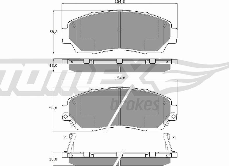 TOMEX brakes TX 19-33 - Bremžu uzliku kompl., Disku bremzes adetalas.lv