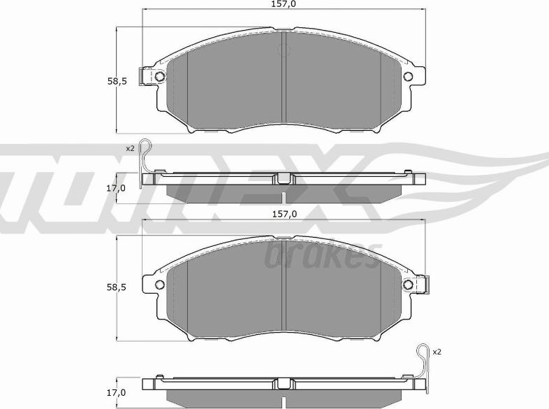 TOMEX brakes TX 19-27 - Bremžu uzliku kompl., Disku bremzes adetalas.lv