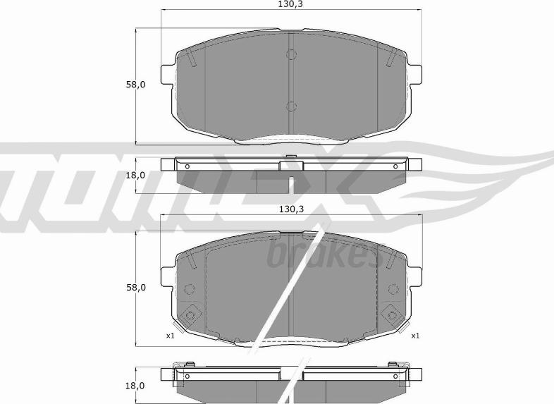 TOMEX brakes TX 14-991 - Bremžu uzliku kompl., Disku bremzes adetalas.lv